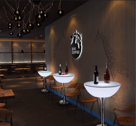 Стол светящийся круглый на металическом основании 80х80х56 Стол светящийся круглый на металическом основании 80х80х56