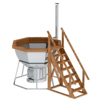 Банный чан 8 граней на подставке с печью