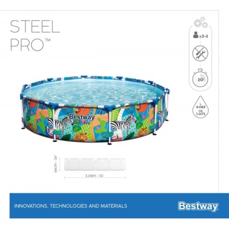 Bestway 56985 BW Каркасный бассейн Steel Pro 305х66см, 4062л